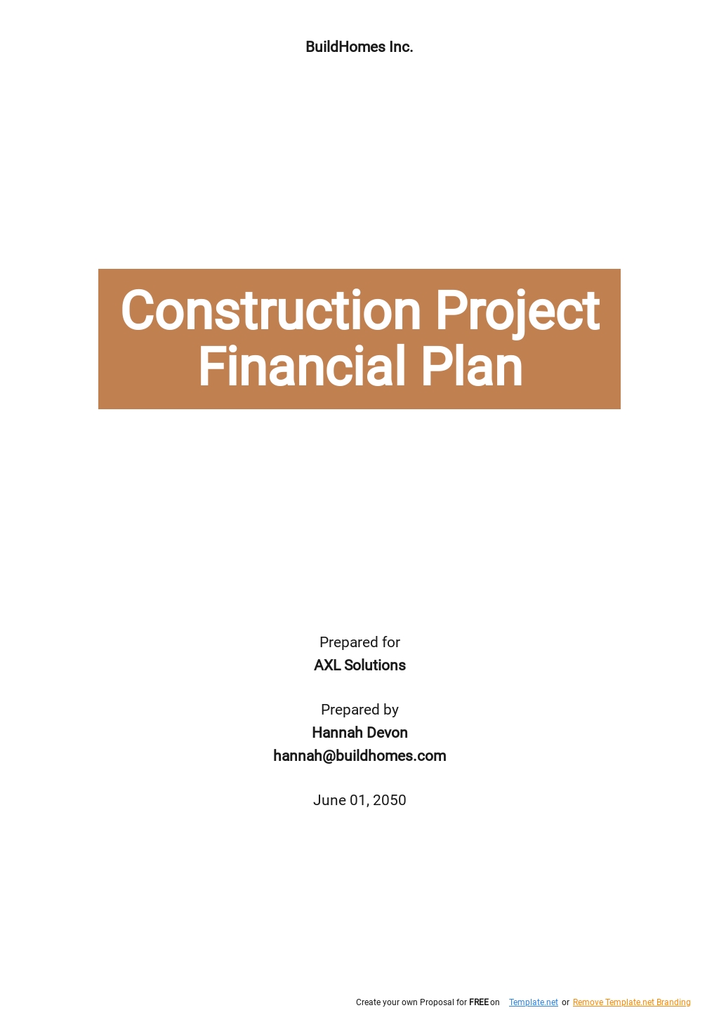 Construction Project Work Plan Template