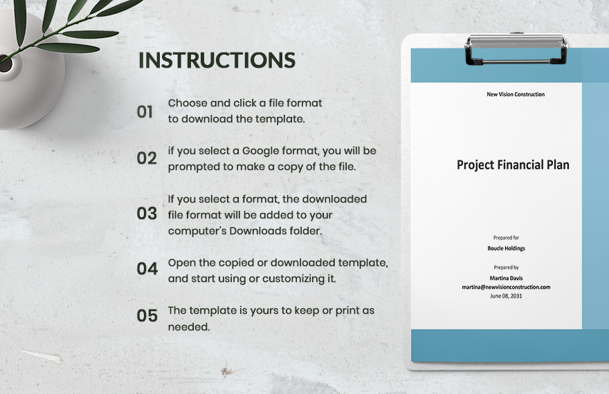 Project Financial Plan Template