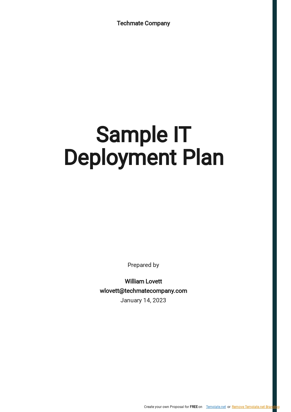 IT Deployment Plans Templates Format Free Download Template