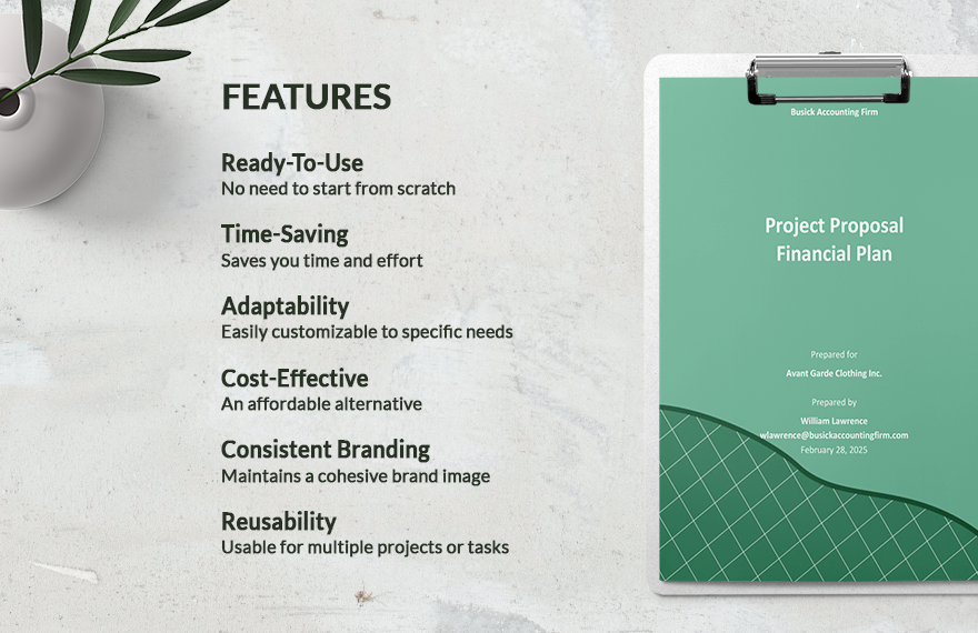 Project Proposal Financial Plan Template