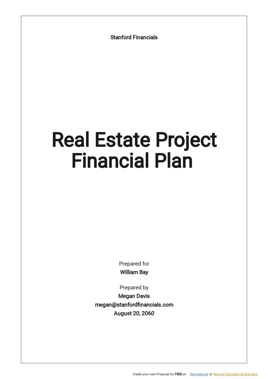 Real Estate Project Financial Plan Template Google Docs Word Apple