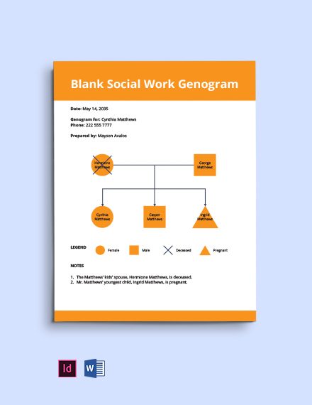 genogram template word social work