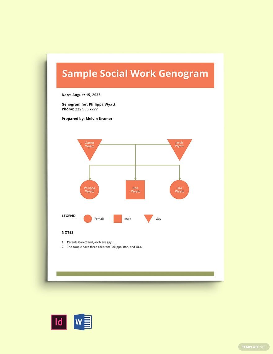 Sample Social Work Genogram Template