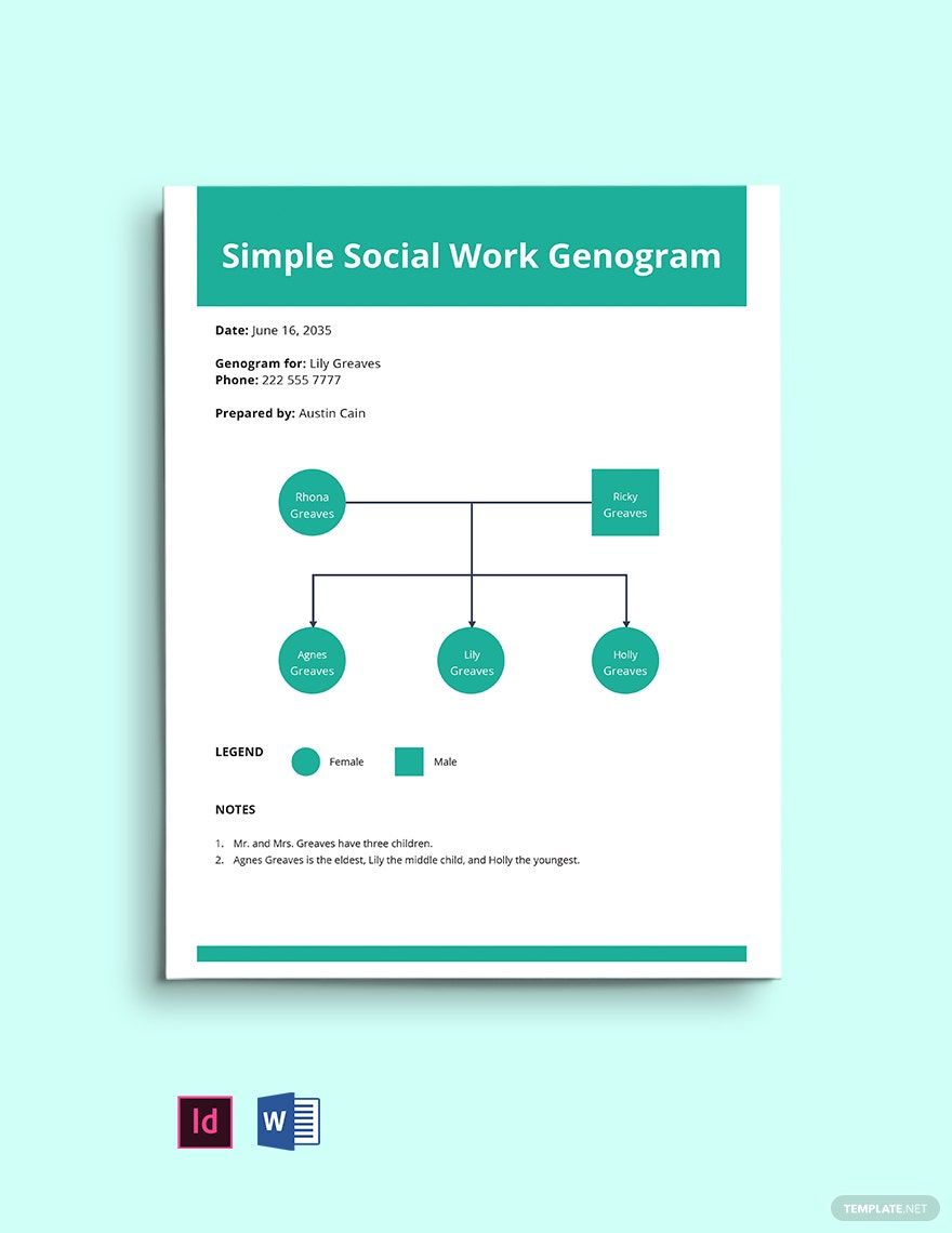 Simple Social Work Genogram Template