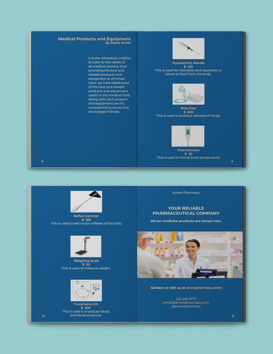 Medical Store Catalog Template