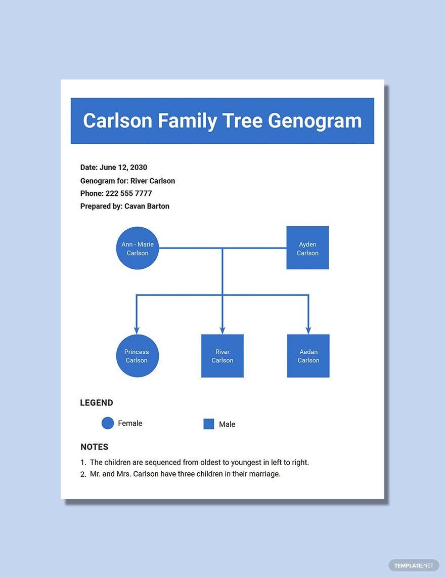 Modern Family Tree Template in Excel, Word, Pages, Numbers, Google