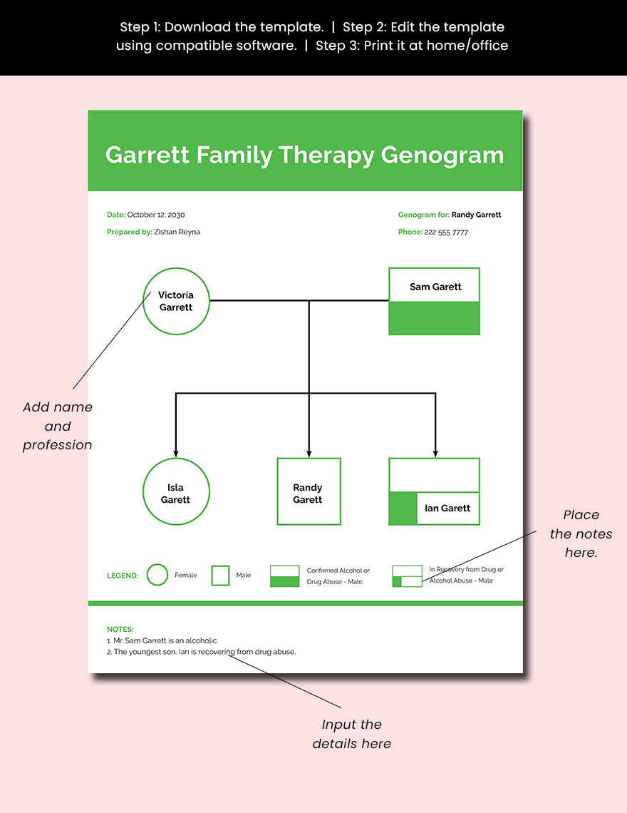 Family Therapy Genogram Template