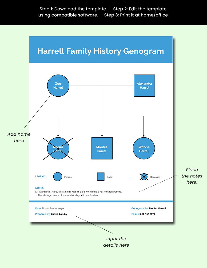 Family History Genogram Template