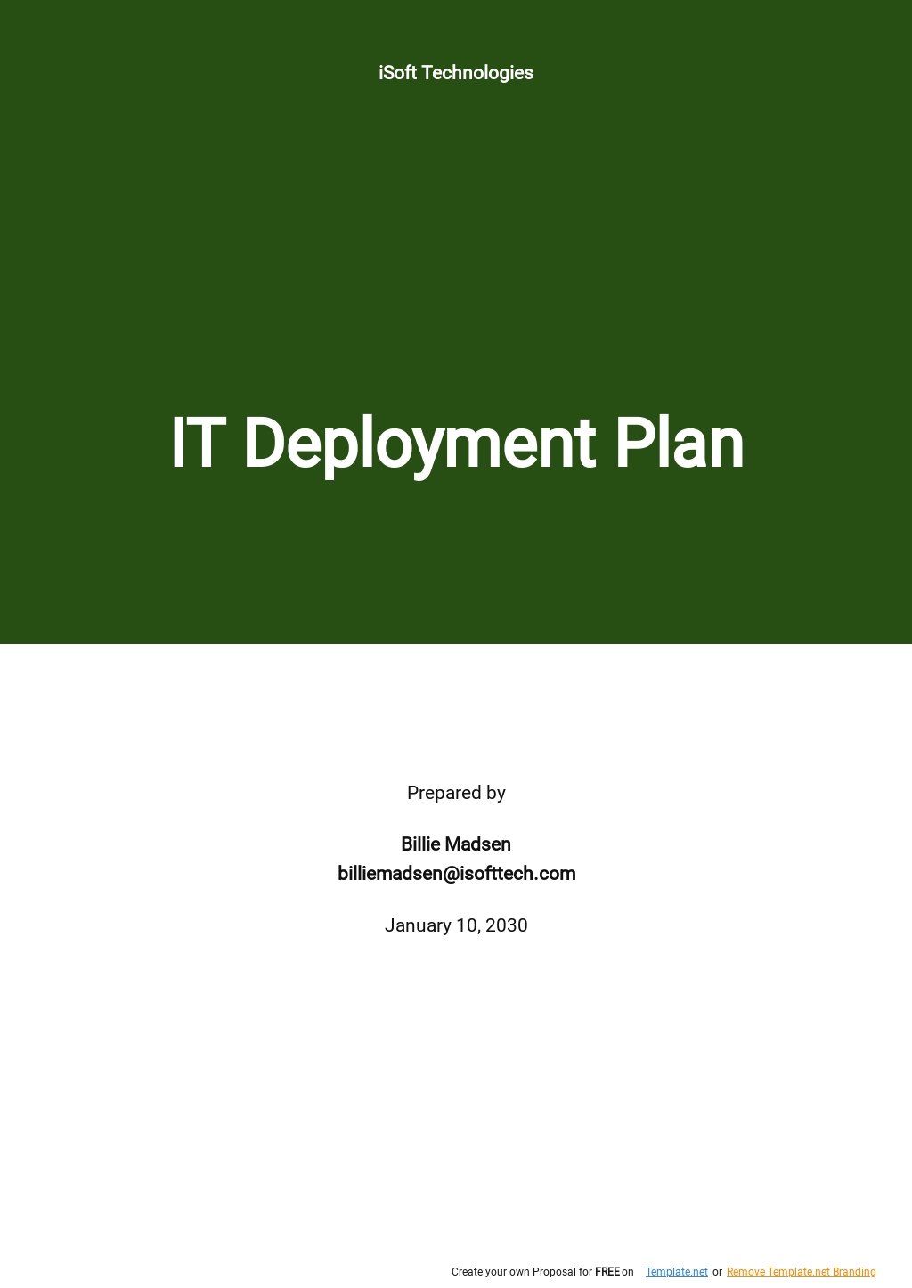 IT Deployment Plan Template