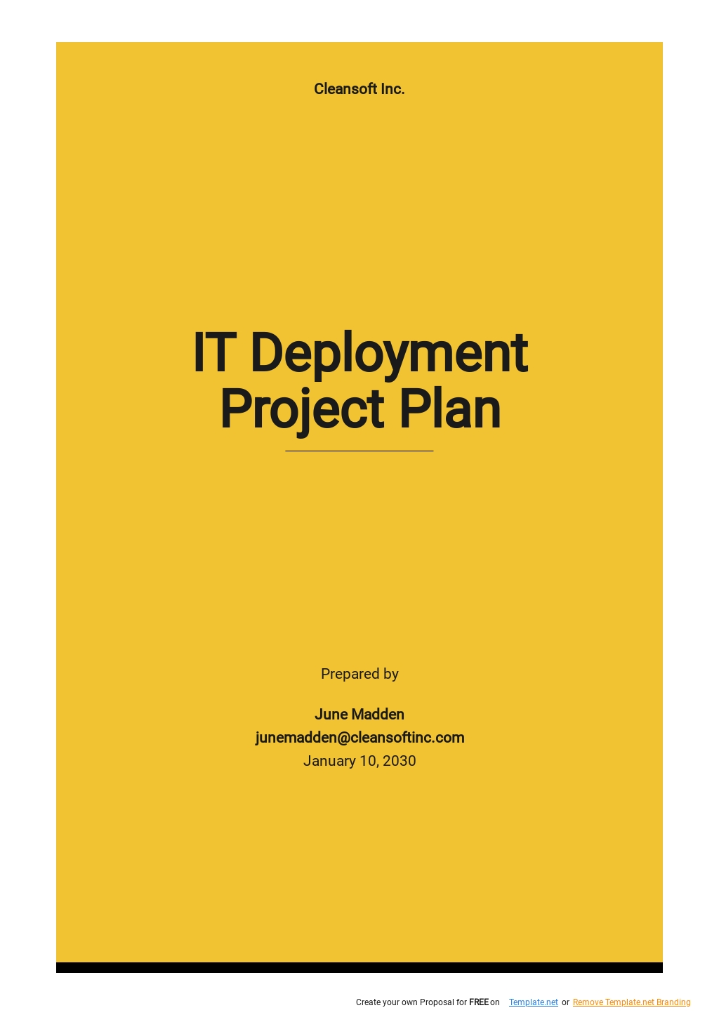 Free IT Infrastructure Deployment Project Plan Template
