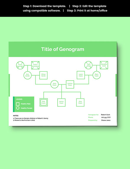 3 generation genogram blank word template