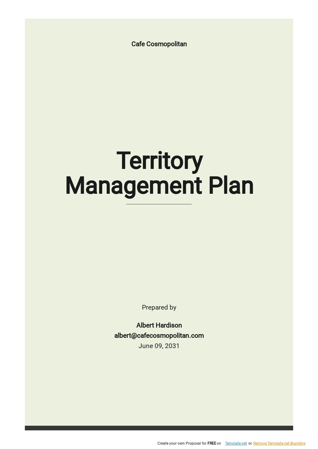 Territory Management Plan Template