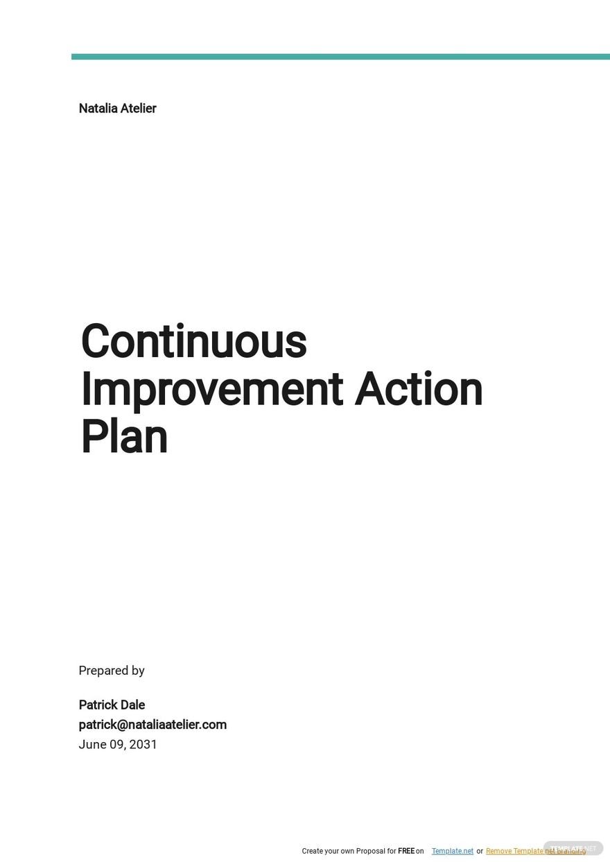Continuous Improvement Action Plan Template