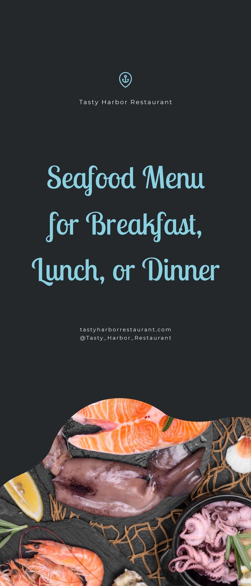 Seafood Restaurant Roll Up Banner Template