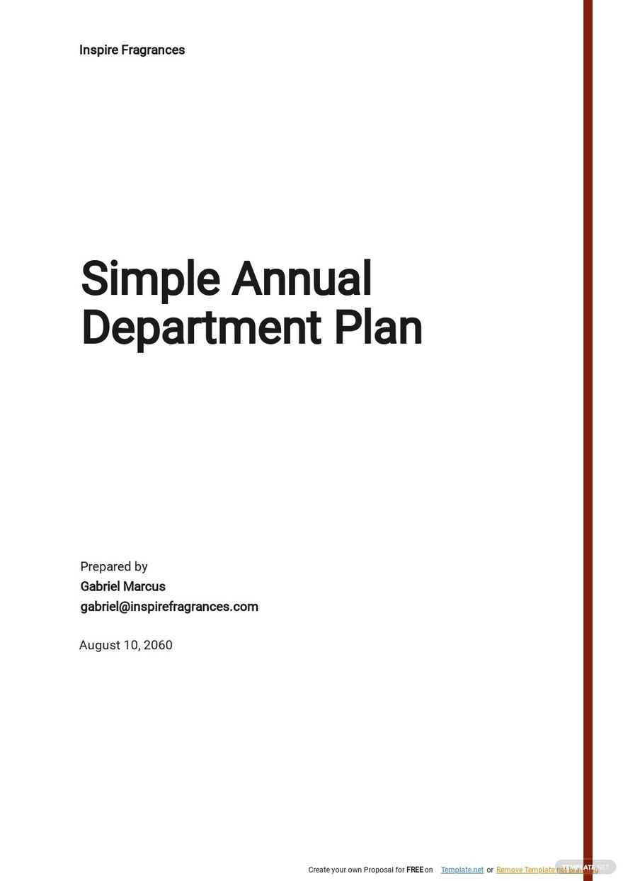 Free Simple Annual Department Plan Template 