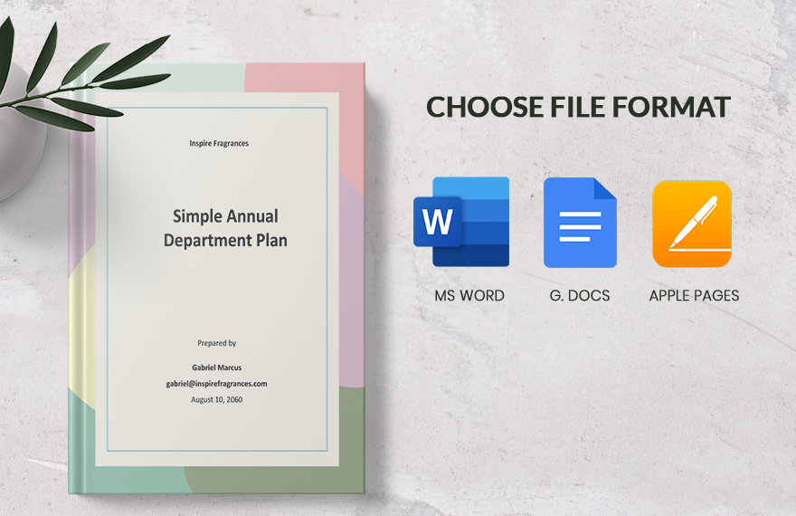 Simple Annual Department Plan Template