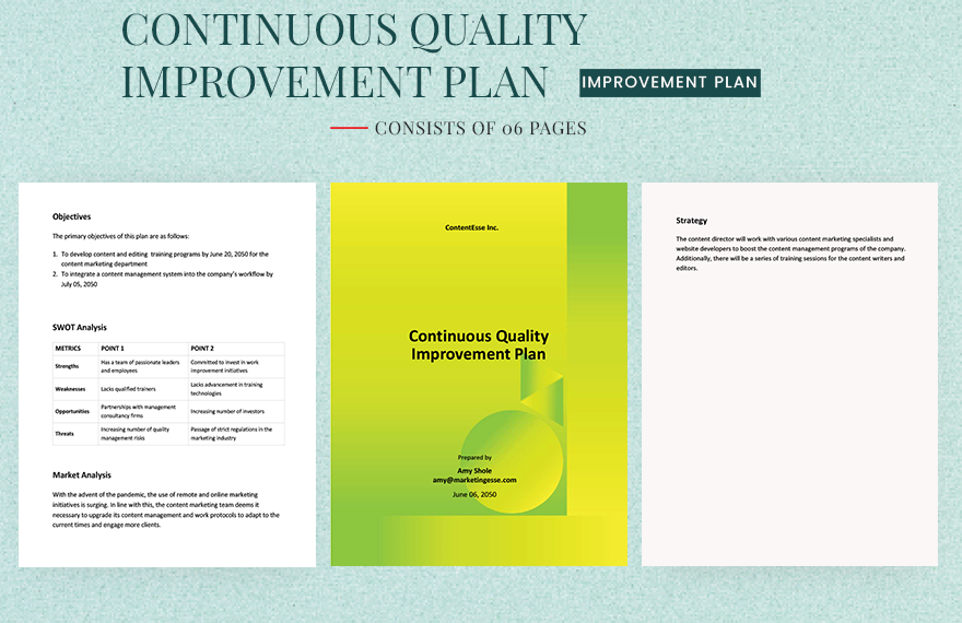 Continuous Quality Improvement Plan Template