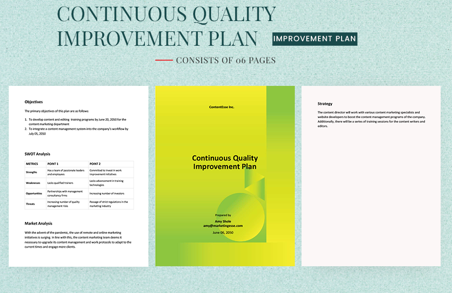 Free Continuous Improvement Plan Templates Editable And Printable