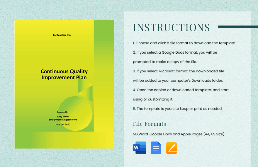 Continuous Quality Improvement Plan Template