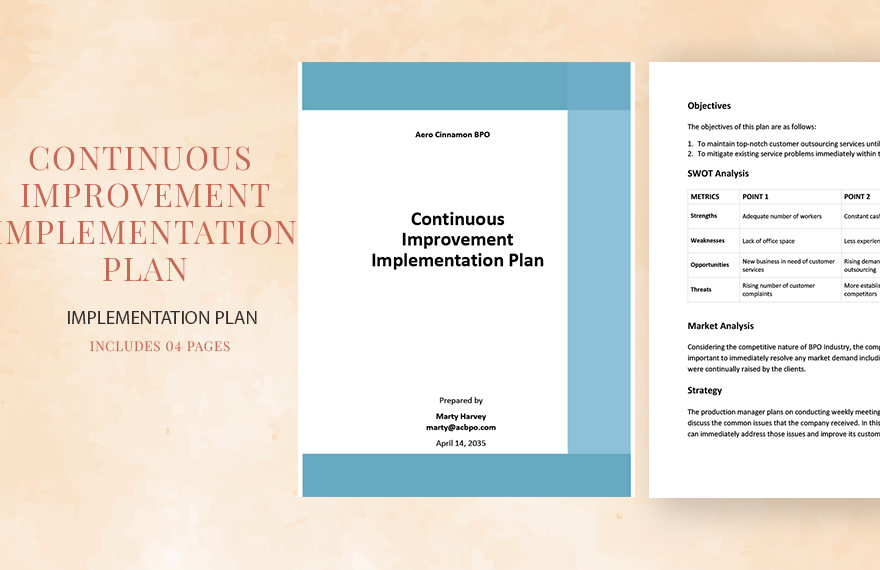 Free Continuous Improvement Implementation Plan Template