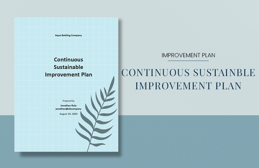 Continuous Sustainable Improvement Plan Template 