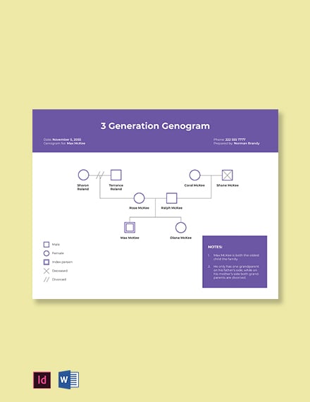 3 generation genogram word template