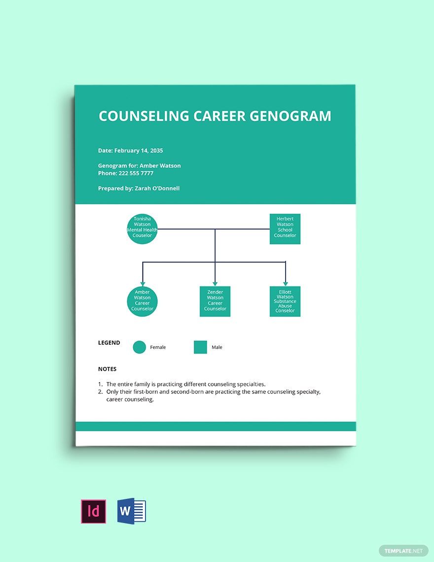 Counseling Career Genogram Template