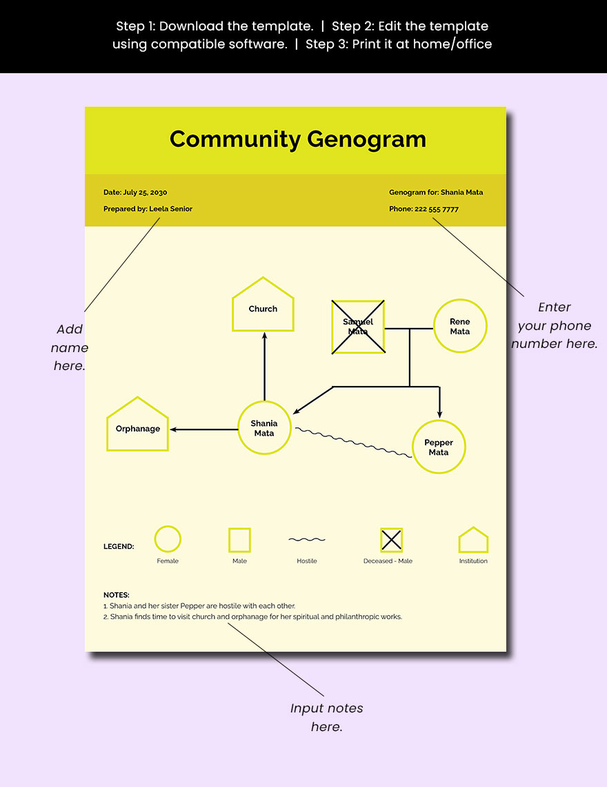 Community Genogram Example Template