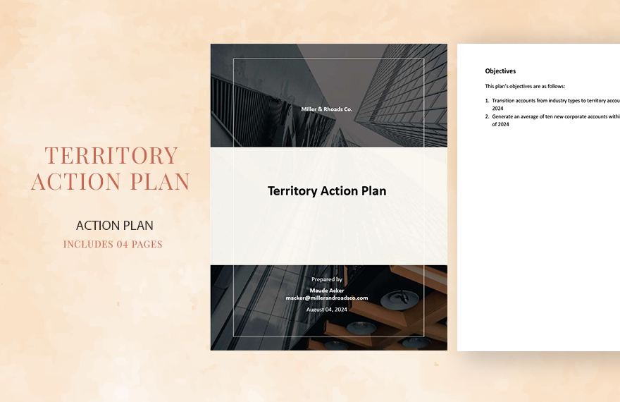 Territory Action Plan Template in Word, Google Docs, PDF, Apple Pages