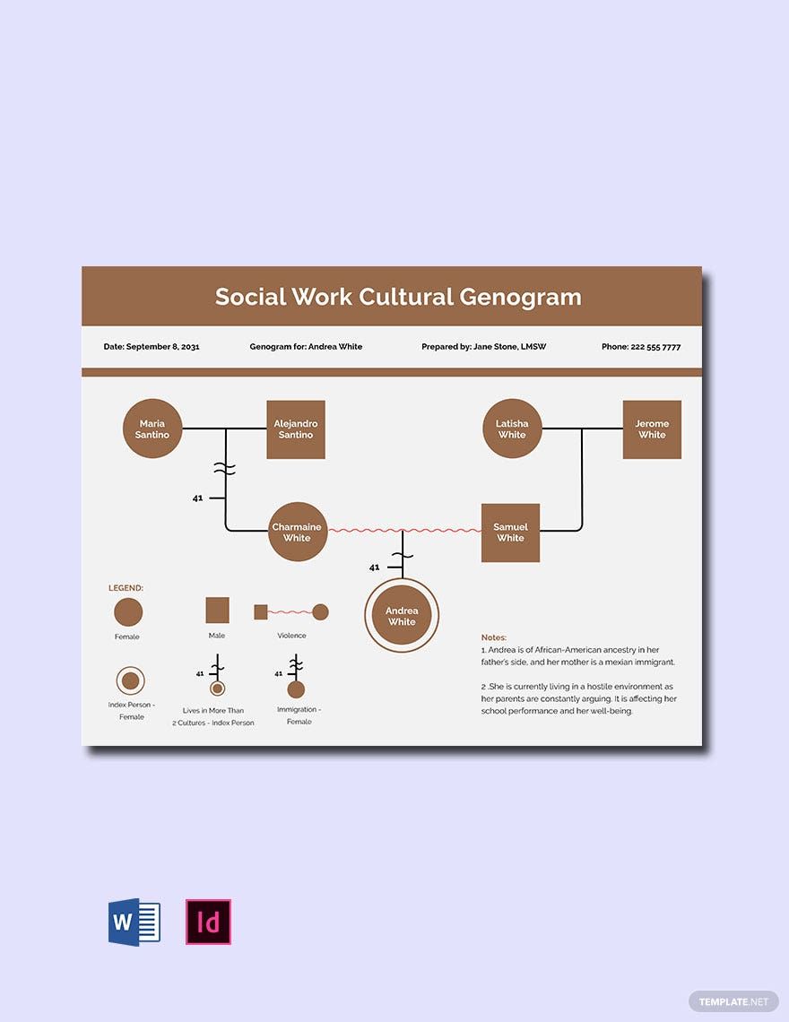 Social Work Cultural Genogram Template