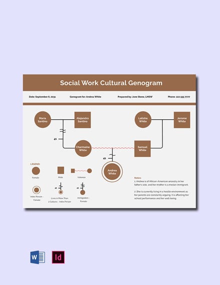social work genogram template word