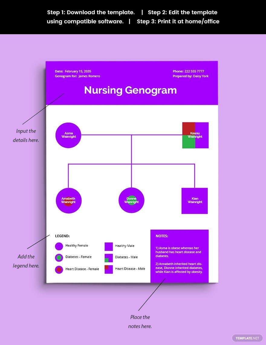 Basic Nursing Genogram Template