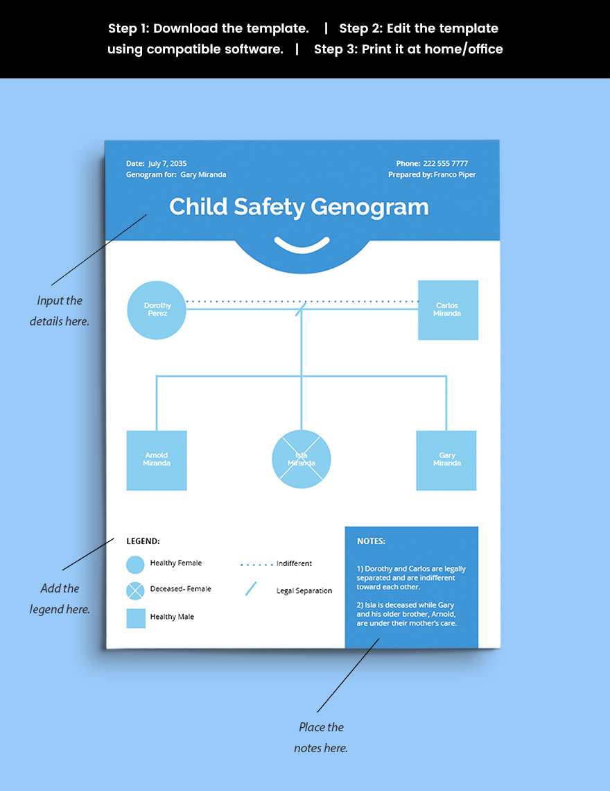 Child Safety Genogram Template
