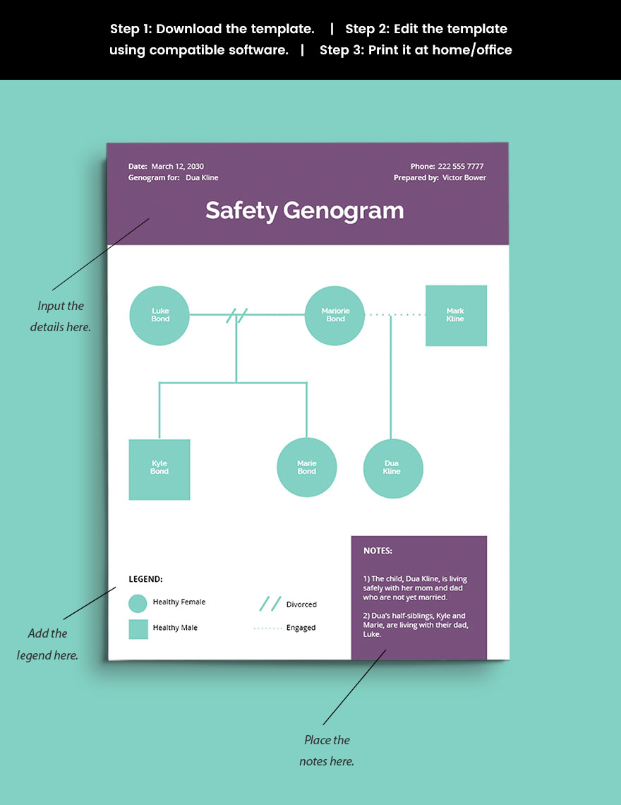 Basic Safety Genogram Template