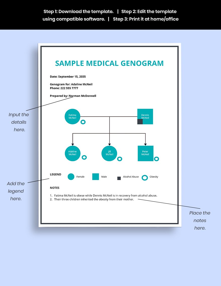 Simple Medical Genogram Template