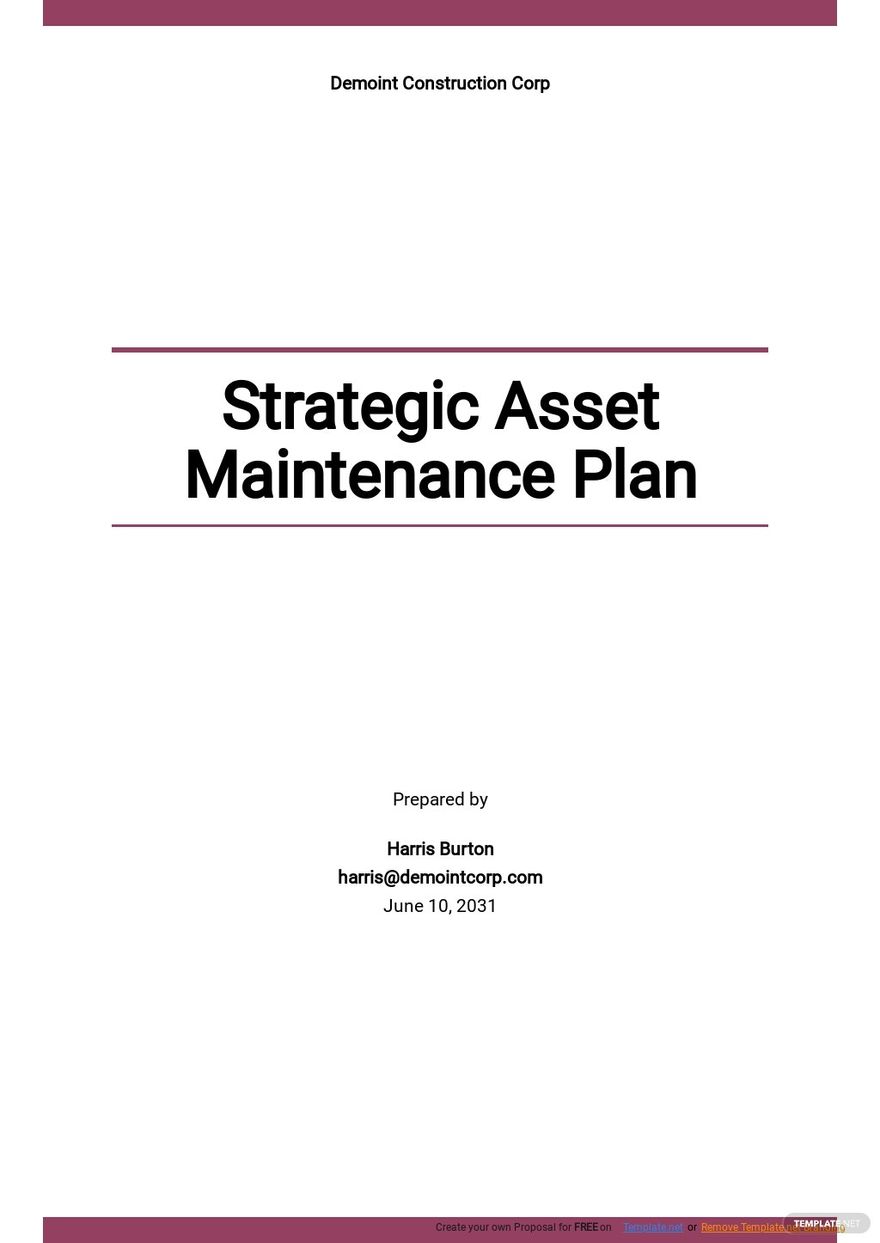 Asset Management Plan Template Prntbl concejomunicipaldechinu gov co