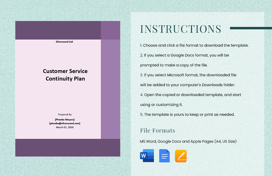 Customer Service Continuity Plan Template