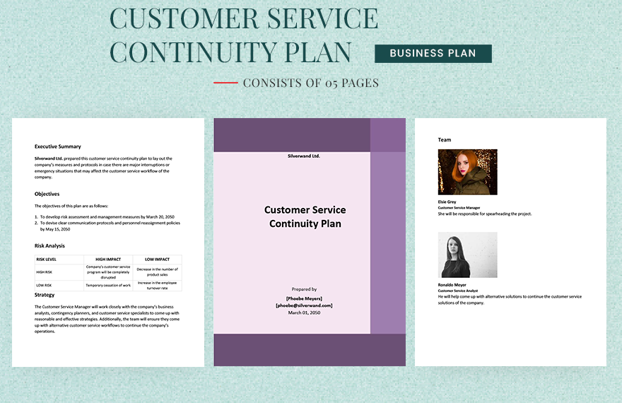 Customer Service Continuity Plan Template