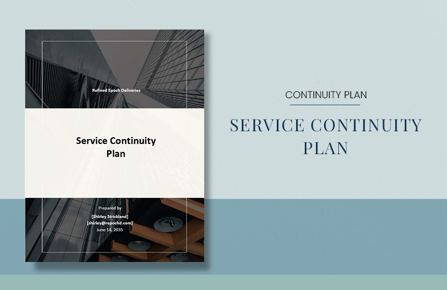 Simple Service Continuity Plan Template