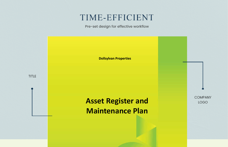 Asset Register and Maintenance Plan Template
