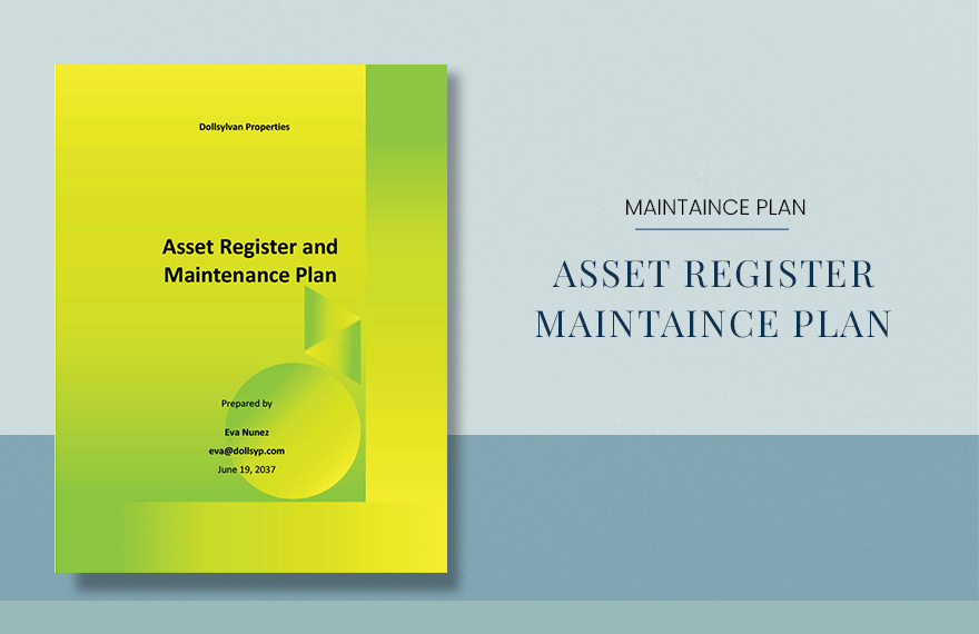 Asset Register and Maintenance Plan Template
