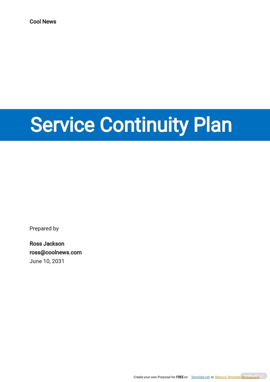 help desk business continuity plan