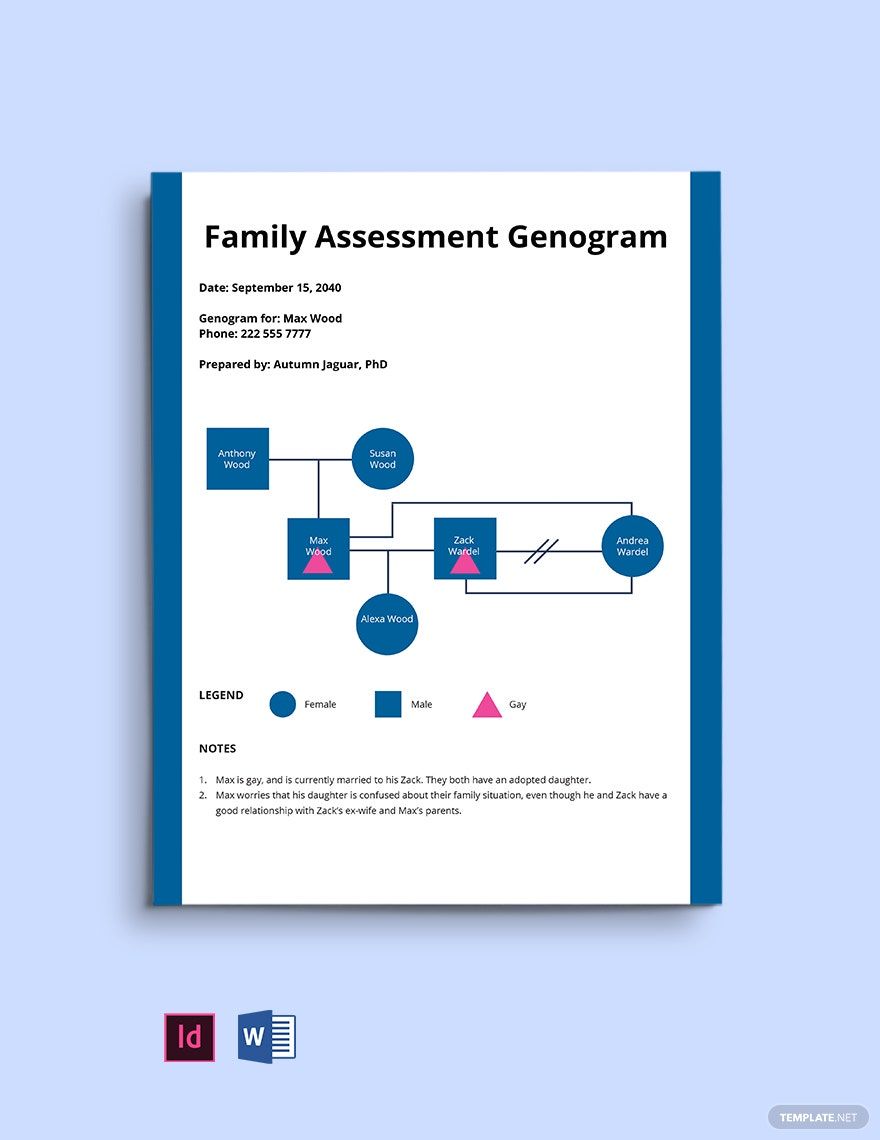 Family Assessment Genogram Template