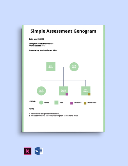 Simple Assessment Genogram Template