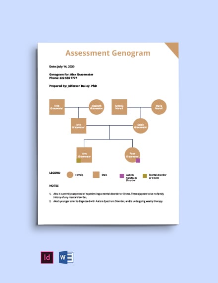 Blank Assessment Genogram Template