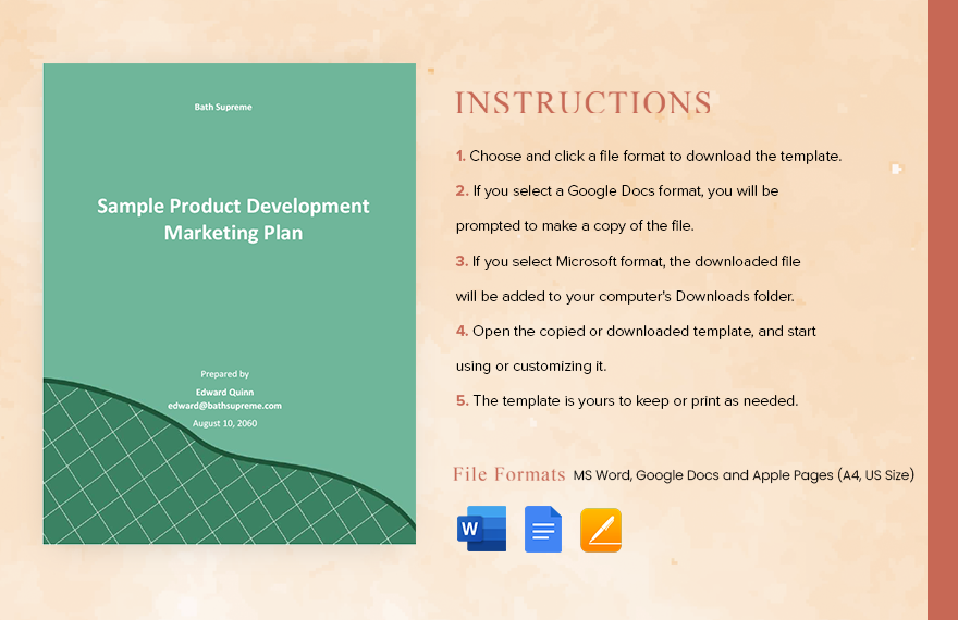 Sample Product Development Marketing Plan Template