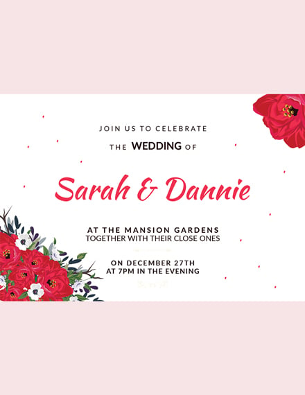 Free Sample Wedding Invitation Card Template - Word, Outlook, PSD ...