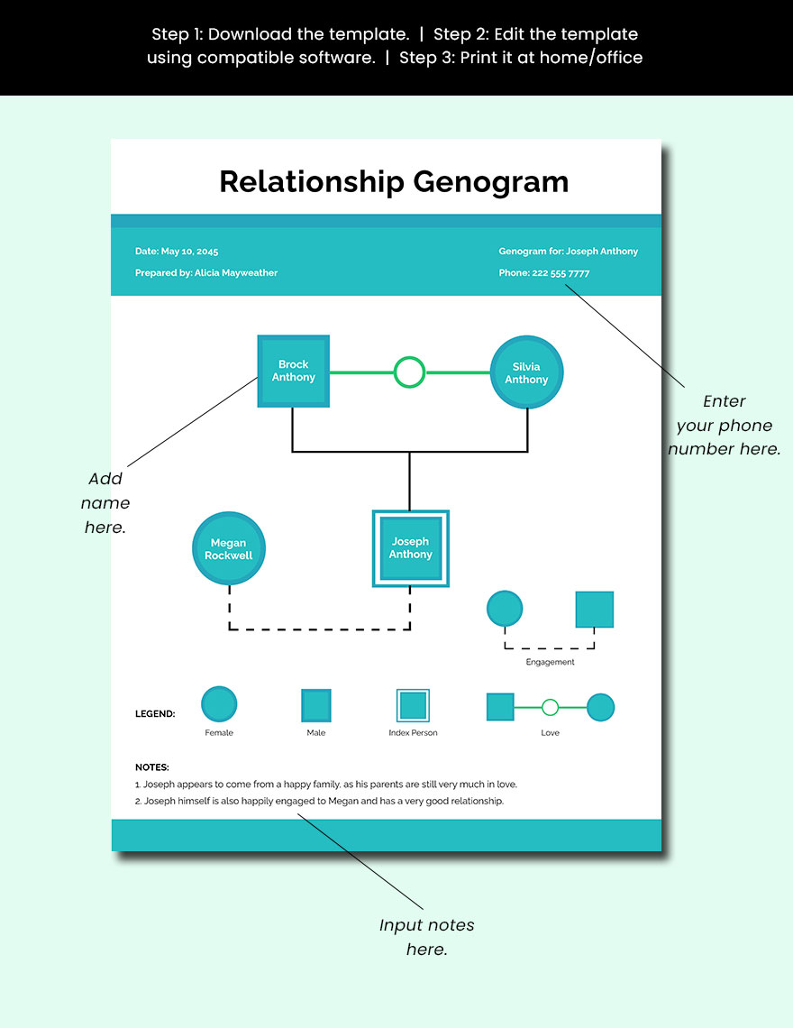 Basic Relationship Genogram Template