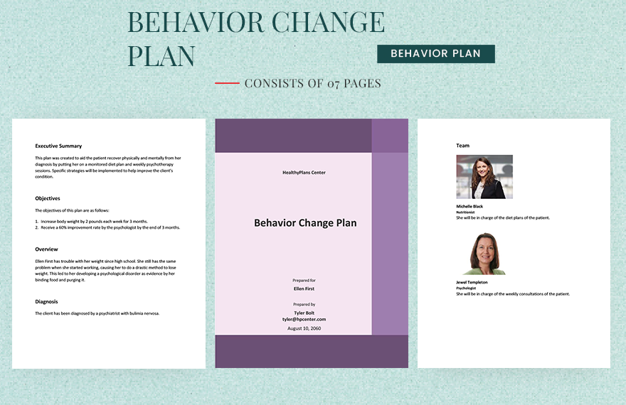Sample Behavior Change Plan Template