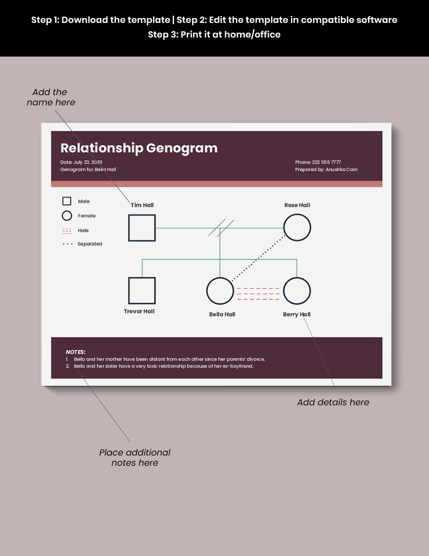Relationship Genogram Template